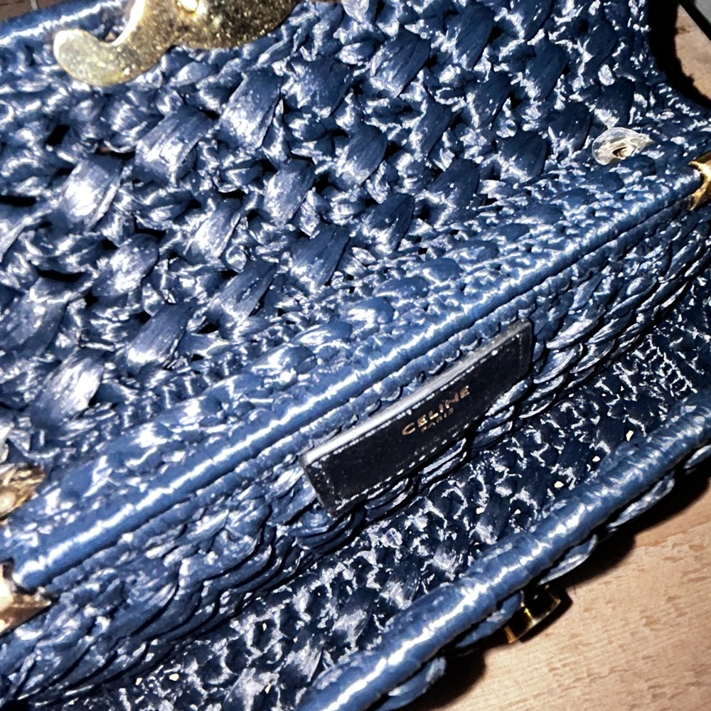 Celine claude raffia limited edition black box bag clutch with chain EUC - Picture 14 of 15